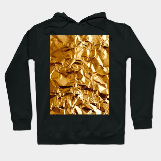 Crumpled Golden Foil Hoodie by Jirka Svetlik